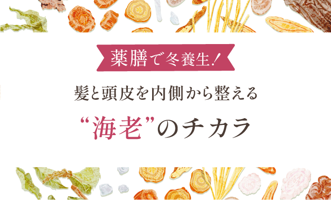 髪と頭皮を内側から整える「海老」のチカラ